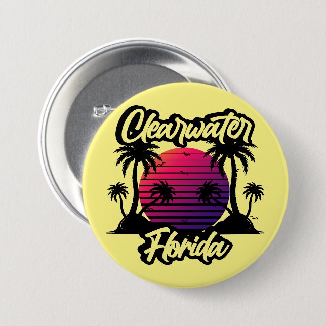 Clearwater Florida 7.5 Cm Round Badge (Front & Back)
