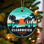 Clearwater Florida Beach Retro Sunset Souvenirs Ceramic Ornament<br><div class="desc">Clearwater Florida Design. Sunset design with your favourite Florida beach and sea,  suitable for USA beach lovers especially who love Clearwater Beach.</div>