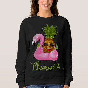 Clearwater Florida Beach Tropical Flamingo Pineap Sweatshirt