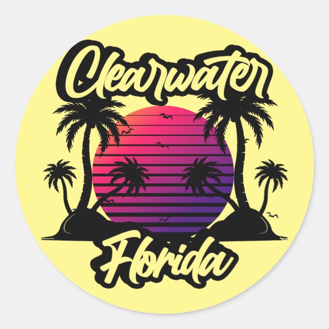 Clearwater Florida Classic Round Sticker (Front)
