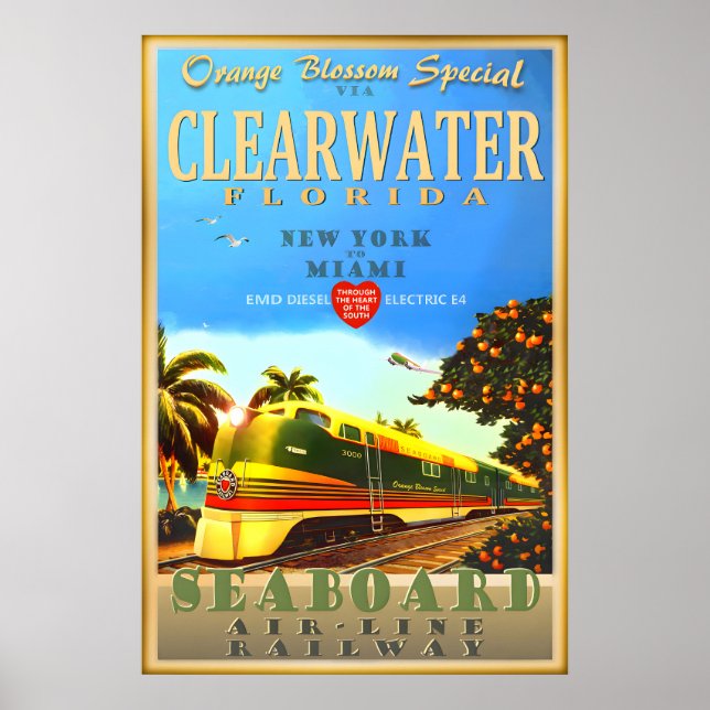 Clearwater Florida Orange Blossom Special Train Poster (Front)