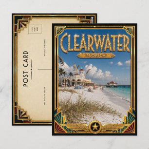 Clearwater Florida Vintage Art Deco Golden Age Postcard