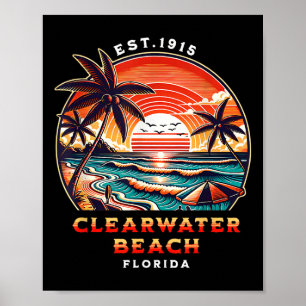 Clearwater Florida Vintage Clearwater Beach Souven Poster