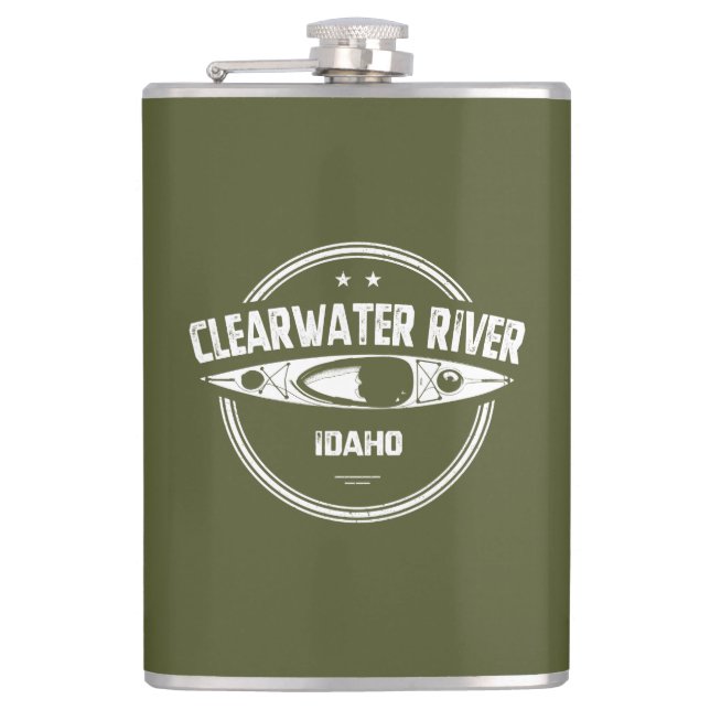 Clearwater River Idaho Kayaking Hip Flask (Front)