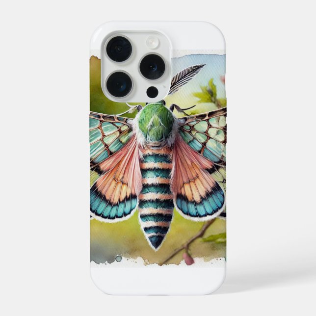 Clearwing Moth 290824IREF232 - Watercolor iPhone Case (Back)