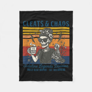 Cleats &amp; chaos skeleton soccer mum funny fleece blanket