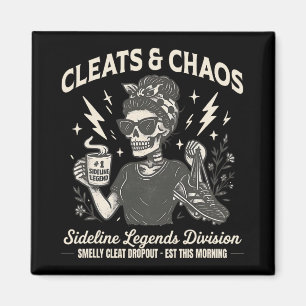 Cleats And Chaos Skeleton Soccer Mum, Funny Sideli Magnet