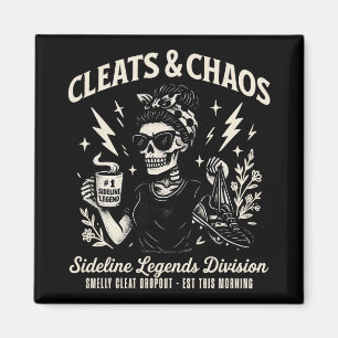 Cleats And Chaos Skeleton Soccer Mum Funny Sidelin Magnet