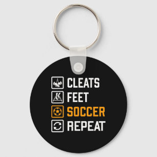Cleats Feet Soccer Repeat Funny Sports Training Ro Key Ring