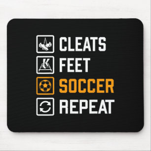 Cleats Feet Soccer Repeat Funny Sports Training Ro Mouse Pad