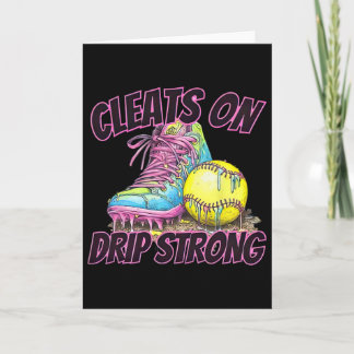 Cleats On Drip Strong Softll Drip Softll Mom Retro Card