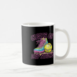 Cleats On Drip Strong Softll Drip Softll Mom Retro Coffee Mug