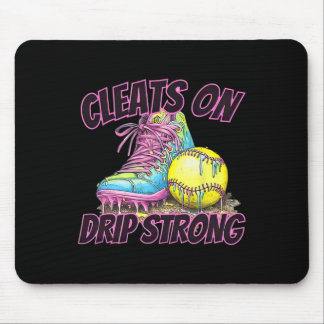Cleats On Drip Strong Softll Drip Softll Mom Retro Mouse Pad