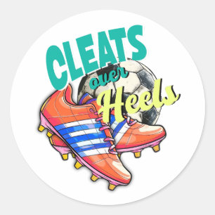 Cleats Over Heels, Soccer Cleats Football Classic Round Sticker