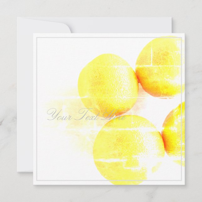 Cleen Lines Yummy Oranges Your Text Flat Card (Front)