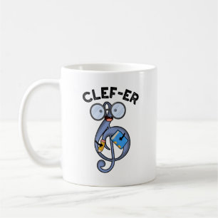 Clef-er Funny Music Pun  Coffee Mug