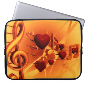 Clef grades love heart music laptop sleeve