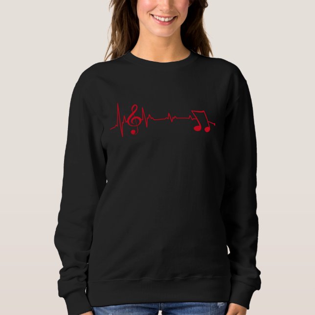 Clef heartbeat  for musician sweatshirt (Front)