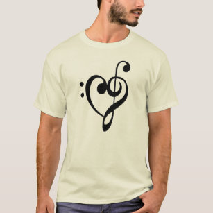 CLEF MUSIC HEART T-Shirt