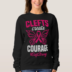 Cleft Lip Palate Butterfly Pink Awareness Ribbon Sweatshirt