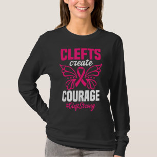 Cleft Lip Palate Butterfly Pink Awareness Ribbon T-Shirt