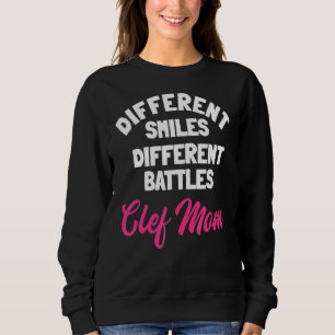 Cleft Lip Palate Strong Smile Pink Awareness Mothe Sweatshirt
