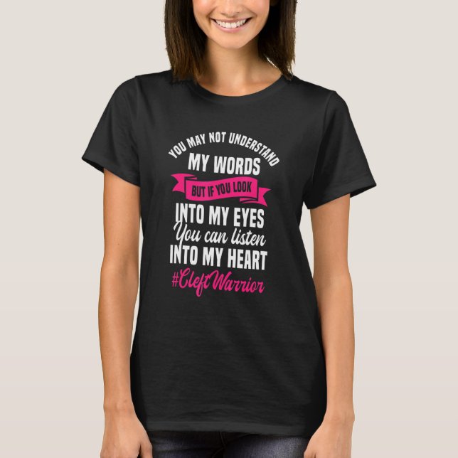 Cleft Lip Palate Warrior Pink Awareness Ribbon T-Shirt (Front)