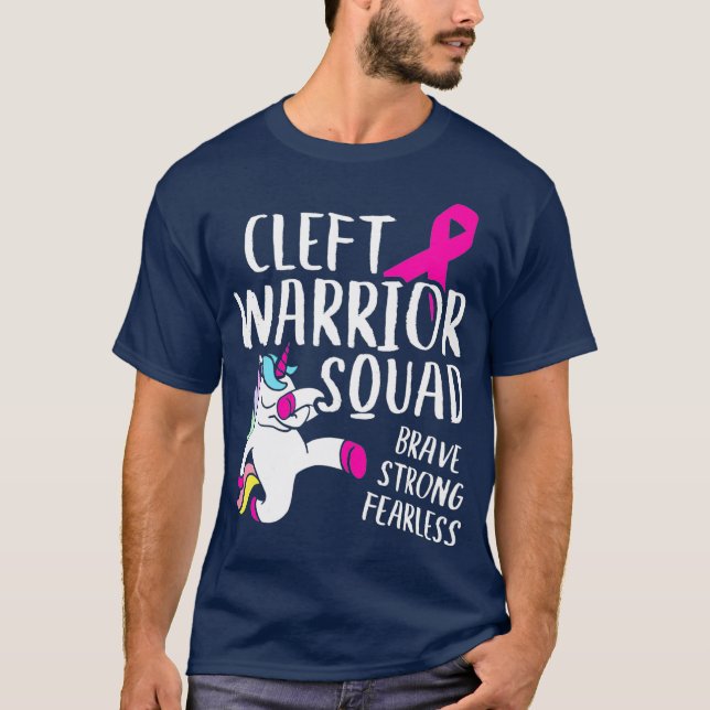 Cleft Palate Lip Warrior Squad Cleft Strong T-Shirt (Front)