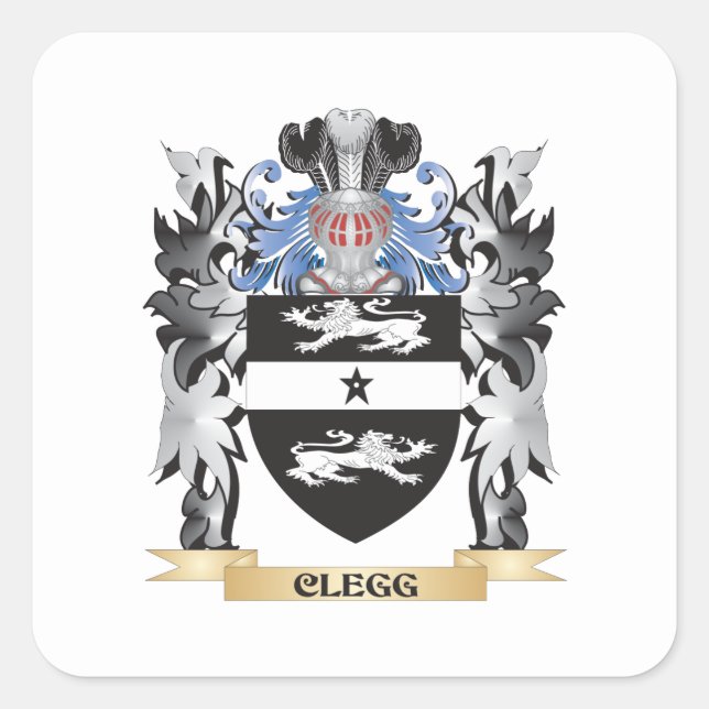Clegg Coat of Arms - Family Crest Square Sticker (Front)
