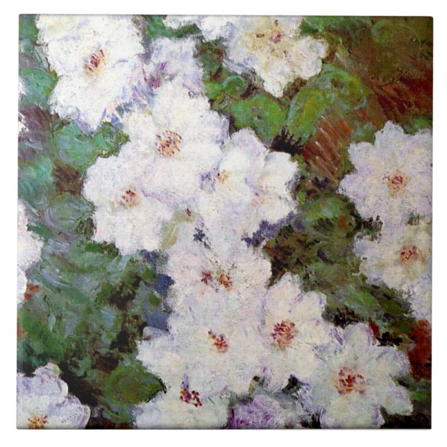 Clematis, 1887 painting by Claude Monet, Ceramic Tile (Front)