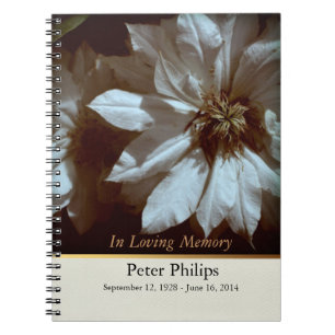 Clematis 2 Memorial Funeral Guest Book