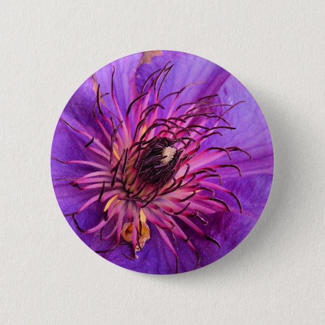 CLEMATIS 6 CM ROUND BADGE (Front)