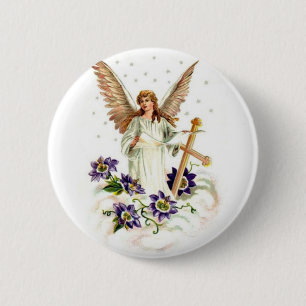 clematis 6 cm round badge