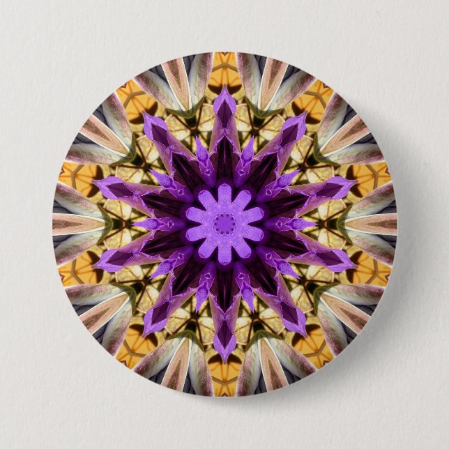 CLEMATIS 7.5 CM ROUND BADGE (Front)