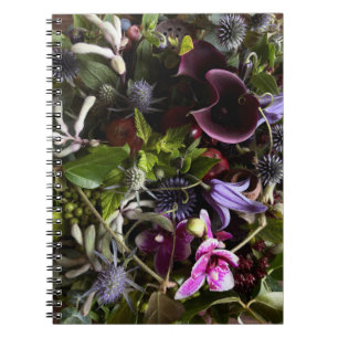 Clematis & Blue Floral Botanical Notebook