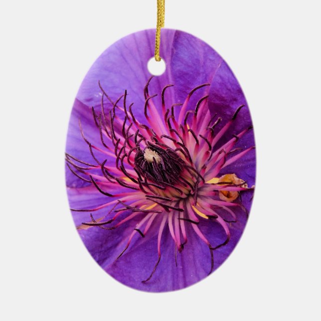 CLEMATIS CERAMIC ORNAMENT (Front)