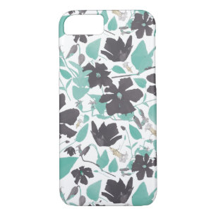 Clematis Chocolate Mint Coloured Floral Pattern iPhone 8/7 Case