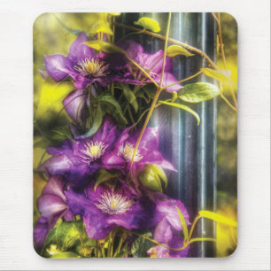 Clematis - Clematis & Lamp Mouse Pad