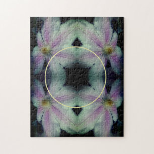 Clematis Flower Petals Abstract Add Your Photo Jigsaw Puzzle