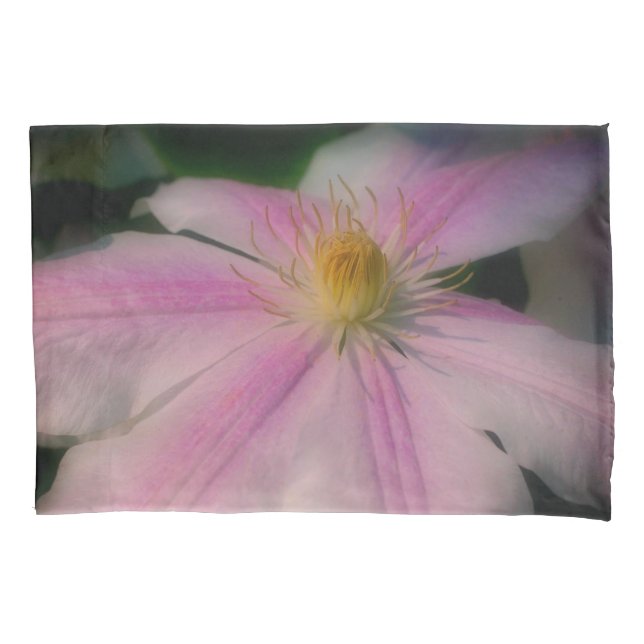 Clematis Flower Petals Up Close   Pillowcase (Front)