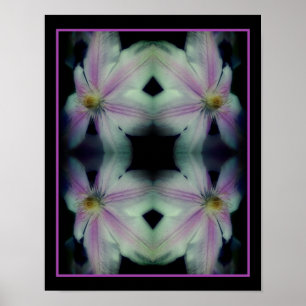 Clematis Flower Petals Up Close Up Abstract  Poster