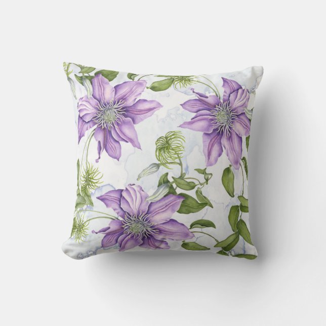 Clematis flower pillow (Front)