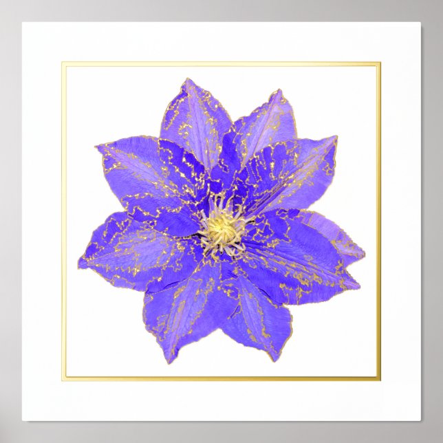Clematis Foil Accent Print Poster (Front)