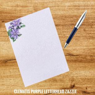 Clematis Purple  Custom Letterhead