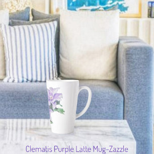 Clematis Purple  Latte Mug