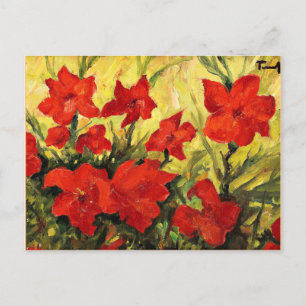 Clematis Red Flowers Postcard