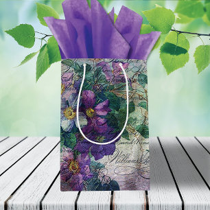 Clematis Vine Handwriting Ephemera Medium Gift Bag