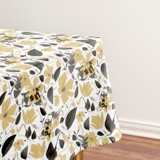 Clematis Watercolor Floral Decor Tablecloth (Flowering Clematis Vine Watercolor Floral Tablecloth from Studio Posies.)