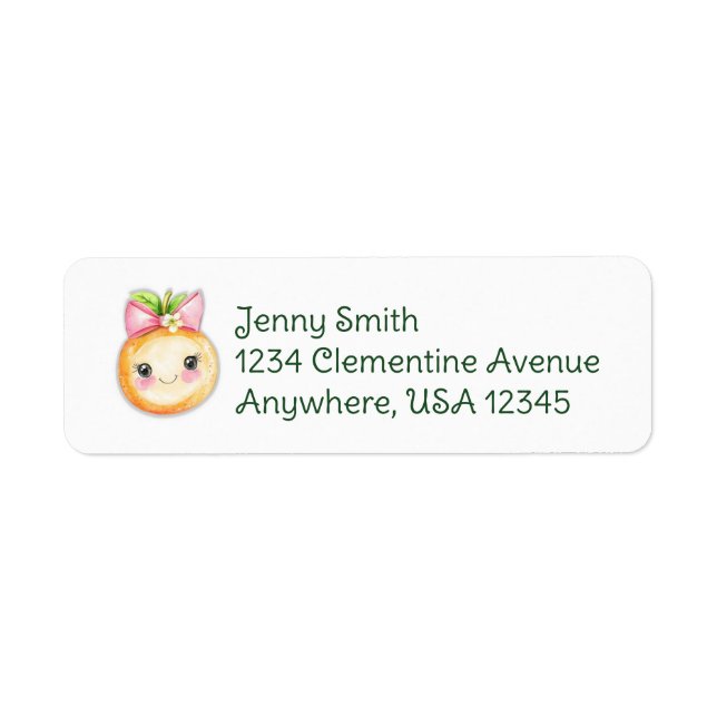 Clementine Cutie Address label Return Address Label (Front)
