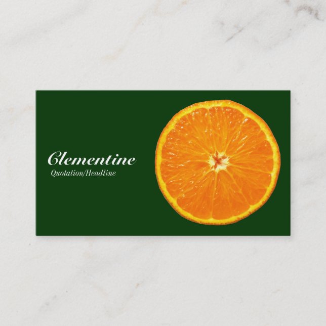 Clementine - Dark Green 003300 Business Card (Front)